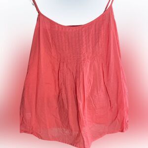 Anne Taylor Loft Coral linen spaghetti strap shirt Size Medium